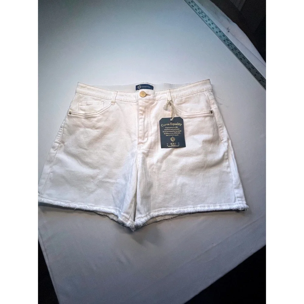 Democracy Shorts Women 16 White Ab Solution High Rise Frayed Hem
